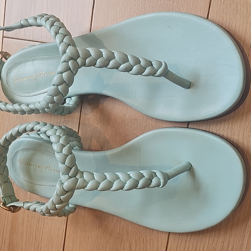 Women's Braided Sandals in Light Blue Size 41 Gianvito Rossi